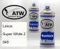 Preview: Lexus, Super White 2, 040: 400ml Sprühdose + 400ml Klarlack - Set, von ATW Autoteile West.